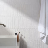 Lux Tile Wabi Sabi Snow White 1.5x9 Glossy Ceramic Tile