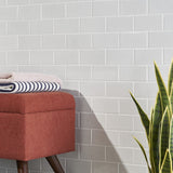 Sarina Vintage White Crackled Ceramic Subway Tile - 3x6 Glossy Finish