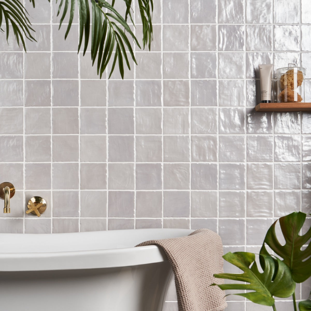Montauk Fog Gray 4x4 Mixed Finish Ceramic Tile by Lux Tile
