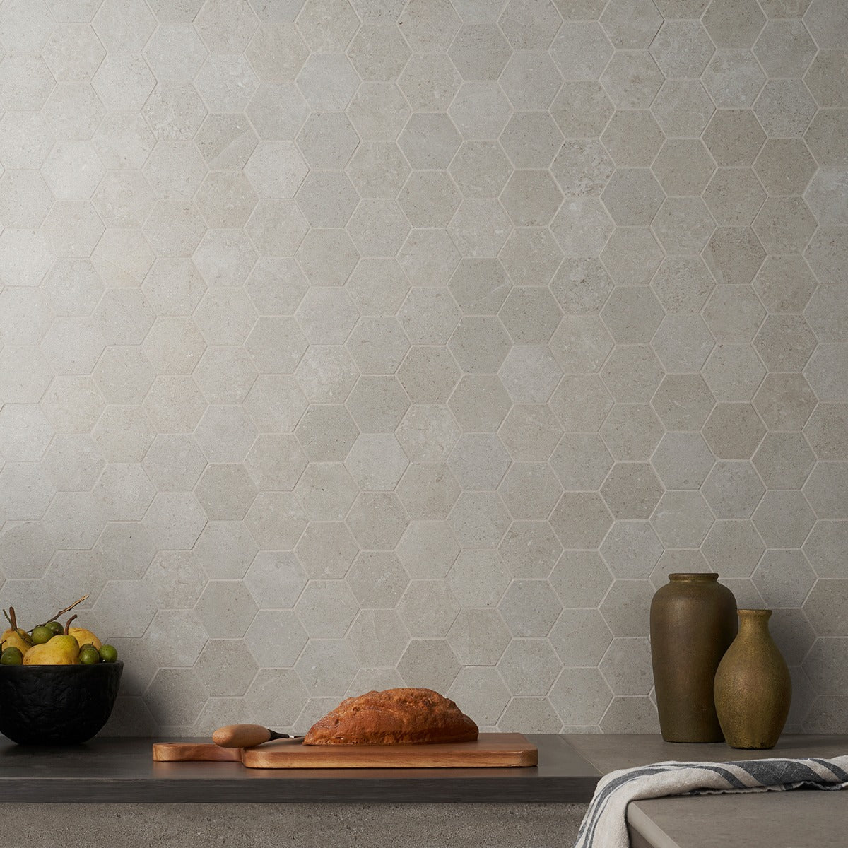 New Rock Fumo Light Gray 3" Hexagon Matte Porcelain Mosaic Tile
