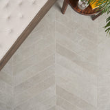 Lux Tile New Rock Fumo Light Gray 4x21 Chevron Matte Porcelain Tile