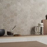 Lux Tile New Rock Tortora Beige 3" Hex Matte Porcelain Mosaic Tile