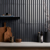 Lux Tile Ponto Metallic Gray Fluted 5x16 3D Polished Porcelain Wall Tile