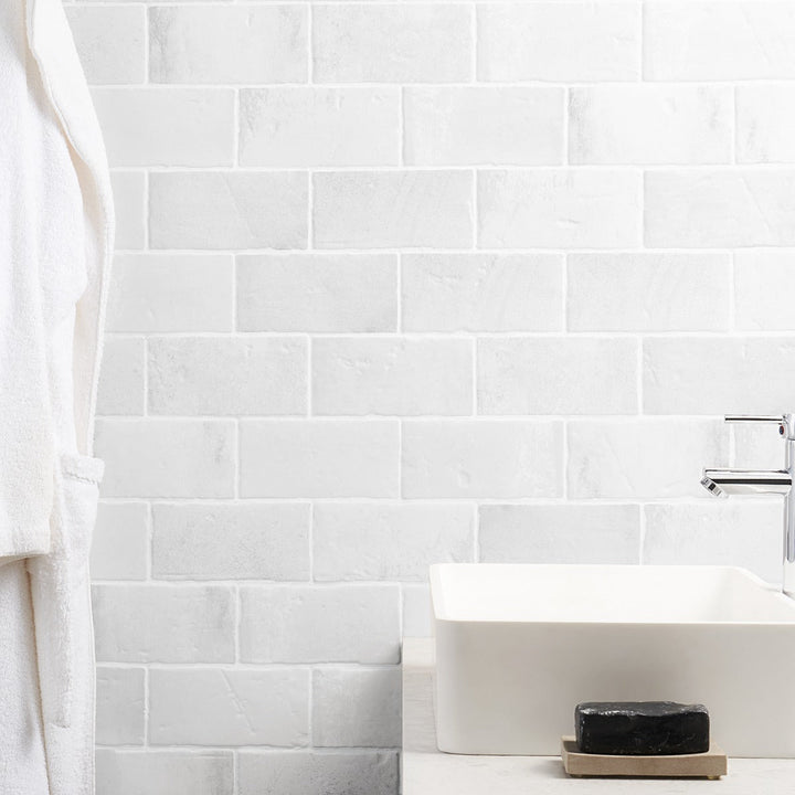 Tilebar Parma Brick White 4x8 Matte Ceramic Subway Tile