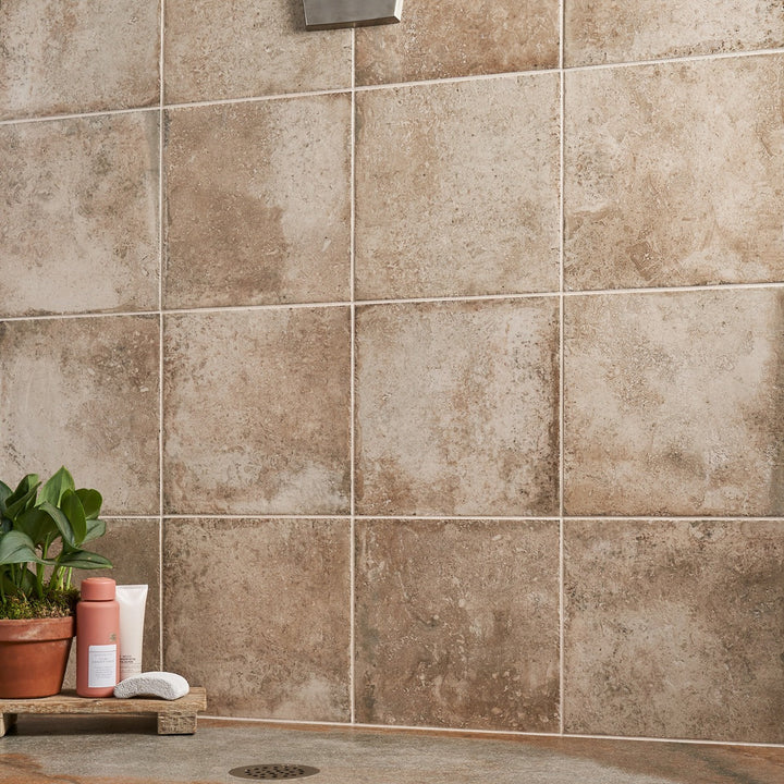 Seville Delfi Beige 12x12 Matte Porcelain Tile - Travertine Look