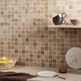 Seville Delfi Beige 2x2 Porcelain Mosaic Tile - Travertine Look