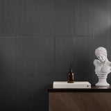 Kinzie Waffle Charcoal Black 8x16 Textured Matte Ceramic Tile by Lux Tile