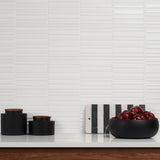 Sydney White 8x16 3D Mixed Finish Ceramic Wall Tile