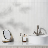 Lux Tile Mod 3D White 12x36 Fluted Matte Ceramic Tile