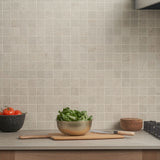 Acadia Linen White 2x2 Matte Porcelain Mosaic Tile - Durable Limestone Look