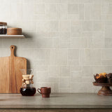 Acadia French Pattern Linen White Matte Porcelain Mosaic Tile - Tilebar