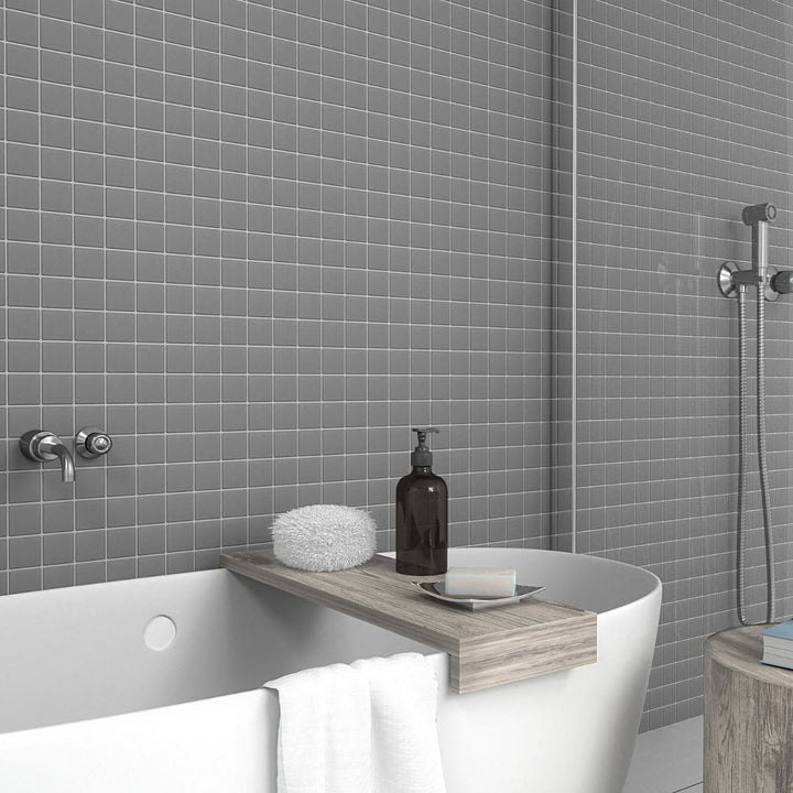 Serenity Dark Gray 2x2 Matte Porcelain Mosaic Tile - Lux Tile