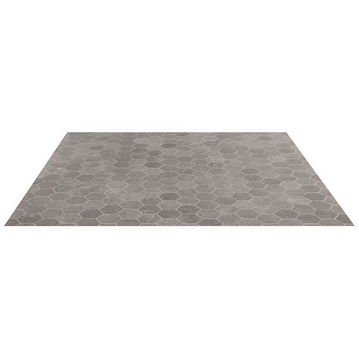 Lux Tile New Rock Fossil Dark Gray 3" Hexagon Matte Porcelain Mosaic Tile