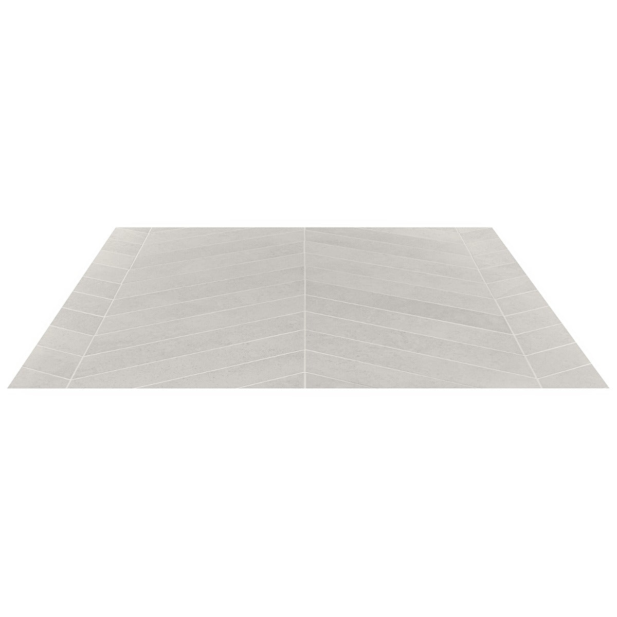 Lux Tile New Rock Perla White 4x21 Chevron Matte Porcelain Tile