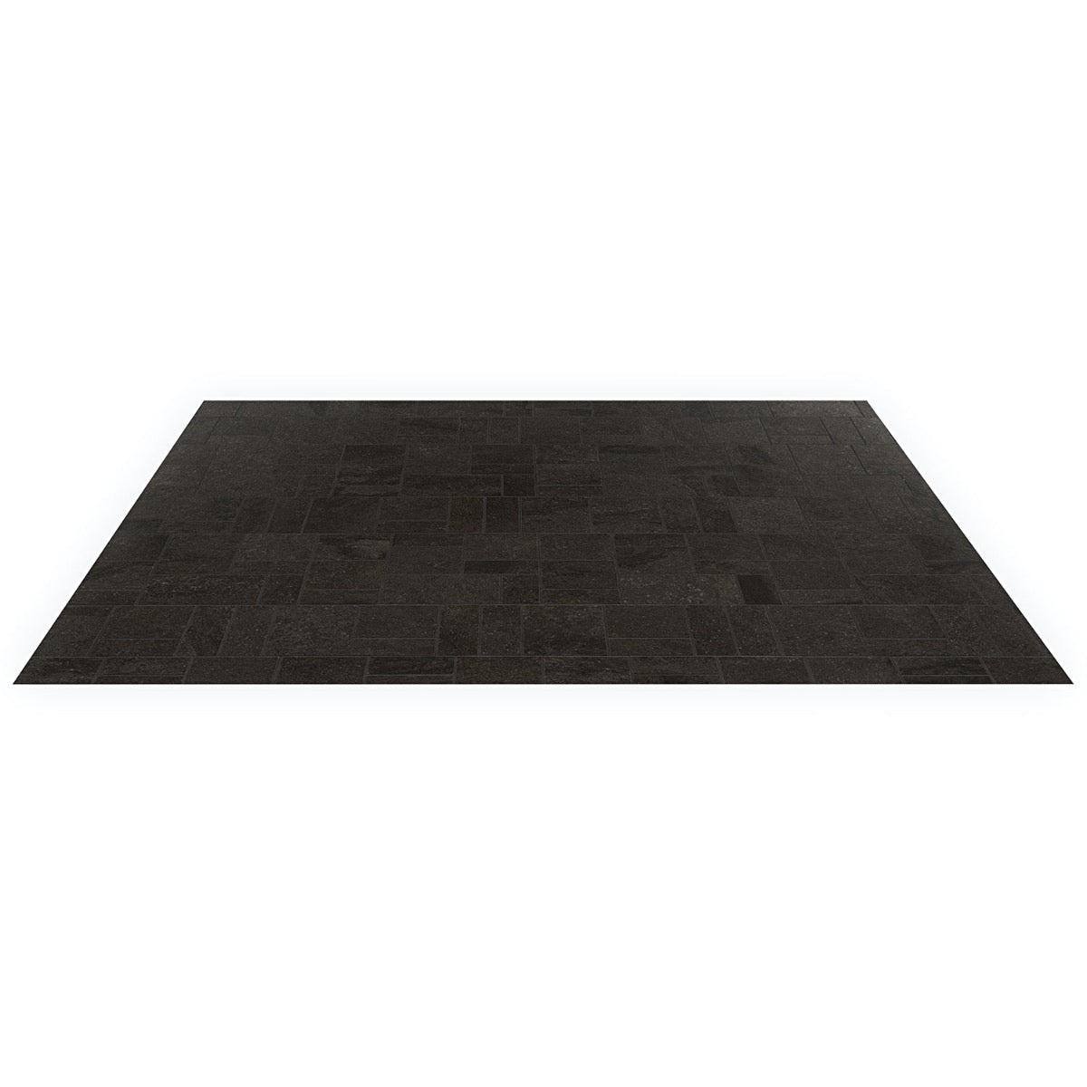 Acadia French Pattern Charcoal Black Matte Porcelain Mosaic Tile - Lux Tile