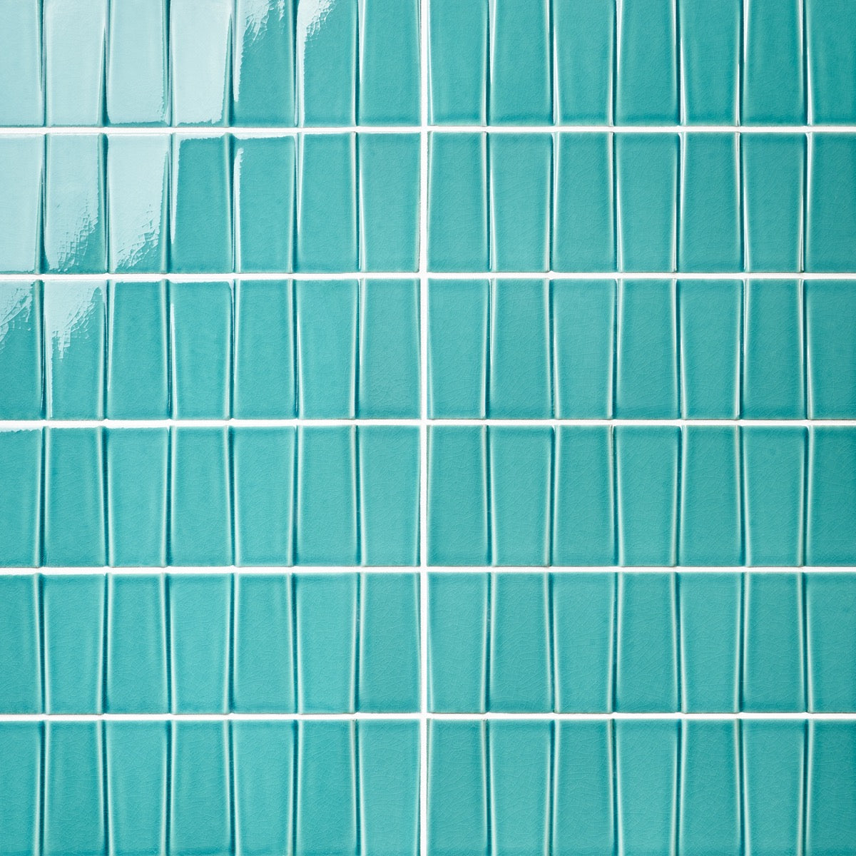 Colorplay Steps Teal Green 4.5x18 3D Crackled Glossy Ceramic Tile