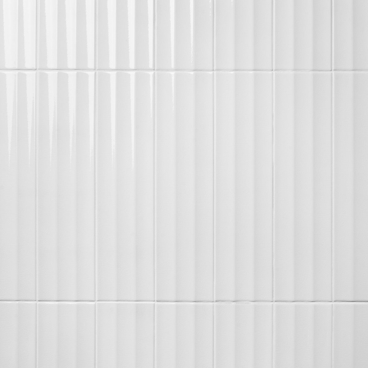 Colorplay Fluted White 4.5x18 3D Crackled Glossy Ceramic Tile