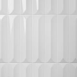 Colorplay Inflex White 4.5x18 3D Crackled Glossy Ceramic Tile