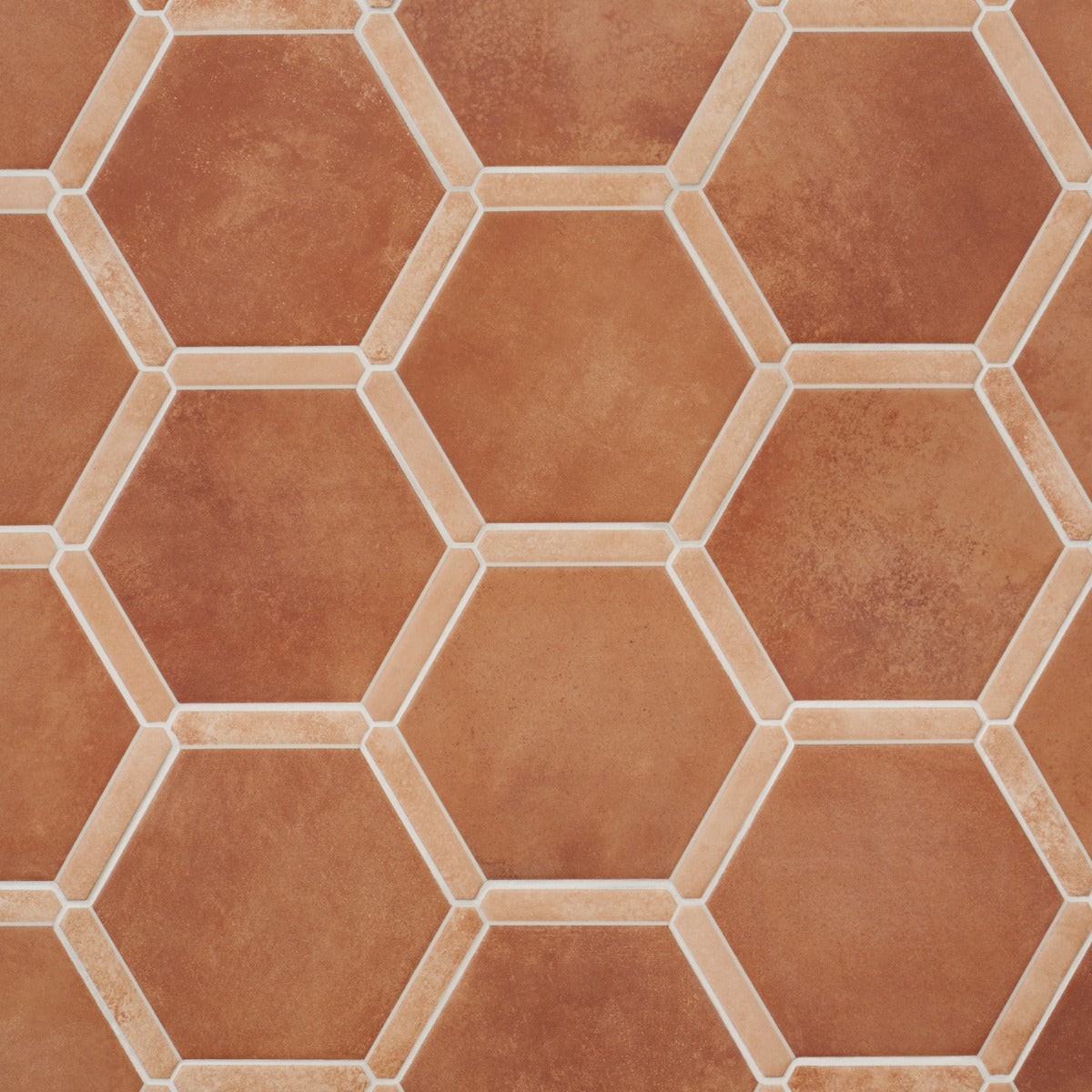 Sagon Terracotta Hexagon Matte Porcelain Tile - 9 Inch