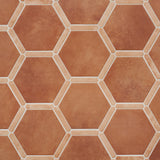 Sagon Terracotta Hexagon Matte Porcelain Tile - 9 Inch