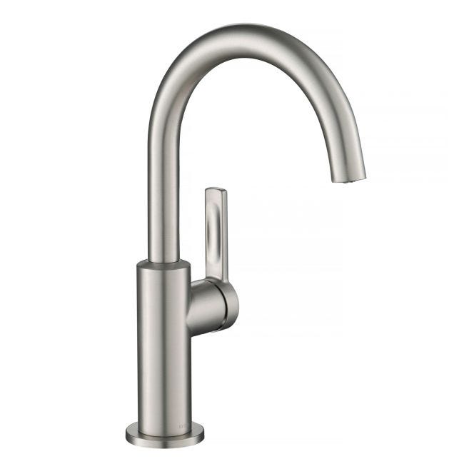 KRAUS Oletto Single-Handle Kitchen Bar Faucet, Spot-Free Stainless Steel, 12" Height, 6.5" Spout Reach