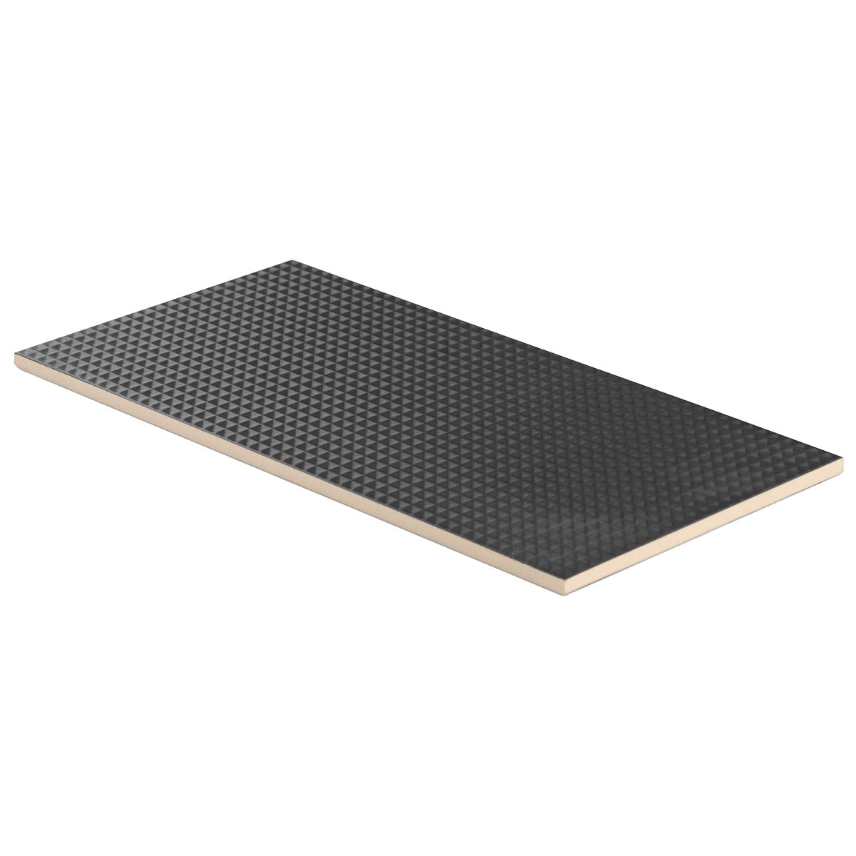 Kinzie Waffle Charcoal Black 8x16 Textured Matte Ceramic Tile by Lux Tile