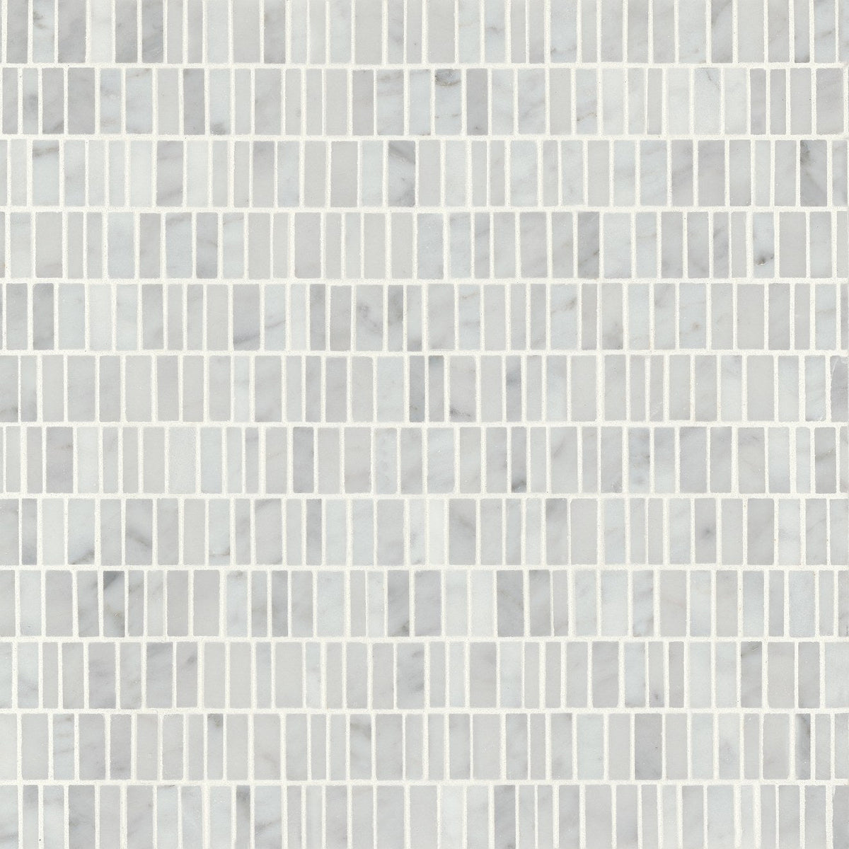 Bedrosians Monet White Carrara 12-in x 12-in Honed Marble Mosaic Brick Tile (5.1 sq. ft./Carton)