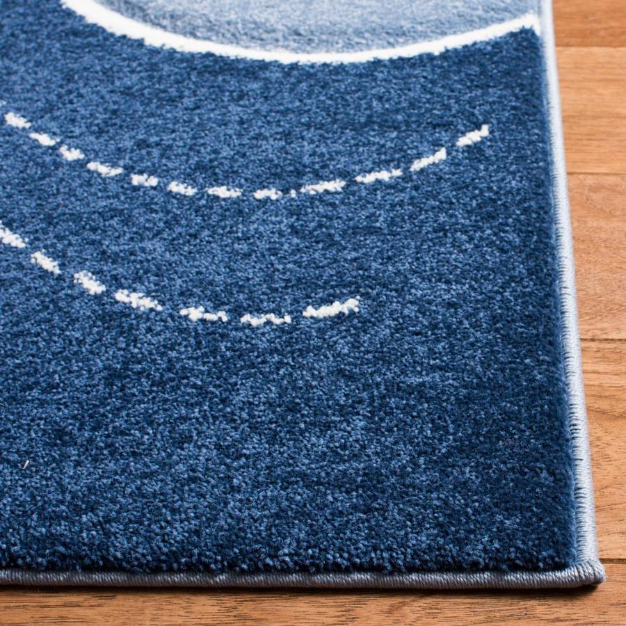 Safavieh Carousel Kids Ark 5 x 5 Blue/Gray Square Indoor Kids Area Rug