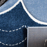 Safavieh Carousel Kids Ark 5 x 5 Blue/Gray Square Indoor Kids Area Rug
