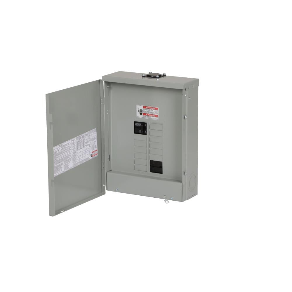 Eaton Type BR 100-Amp 10-space load center - angle view