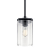 Kichler Crosby Chrome Transitional Clear Glass Cylinder Pendant Light - Super Arbor