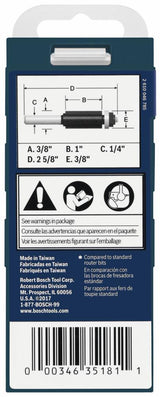 Bosch 3/8-in Carbide-Tipped Double Flush Trimmer Router Bit, 1/4-in Shank