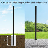Ironcraft 2-in W Black Powder Coat Aluminum Flat-top Yard End Fence Post