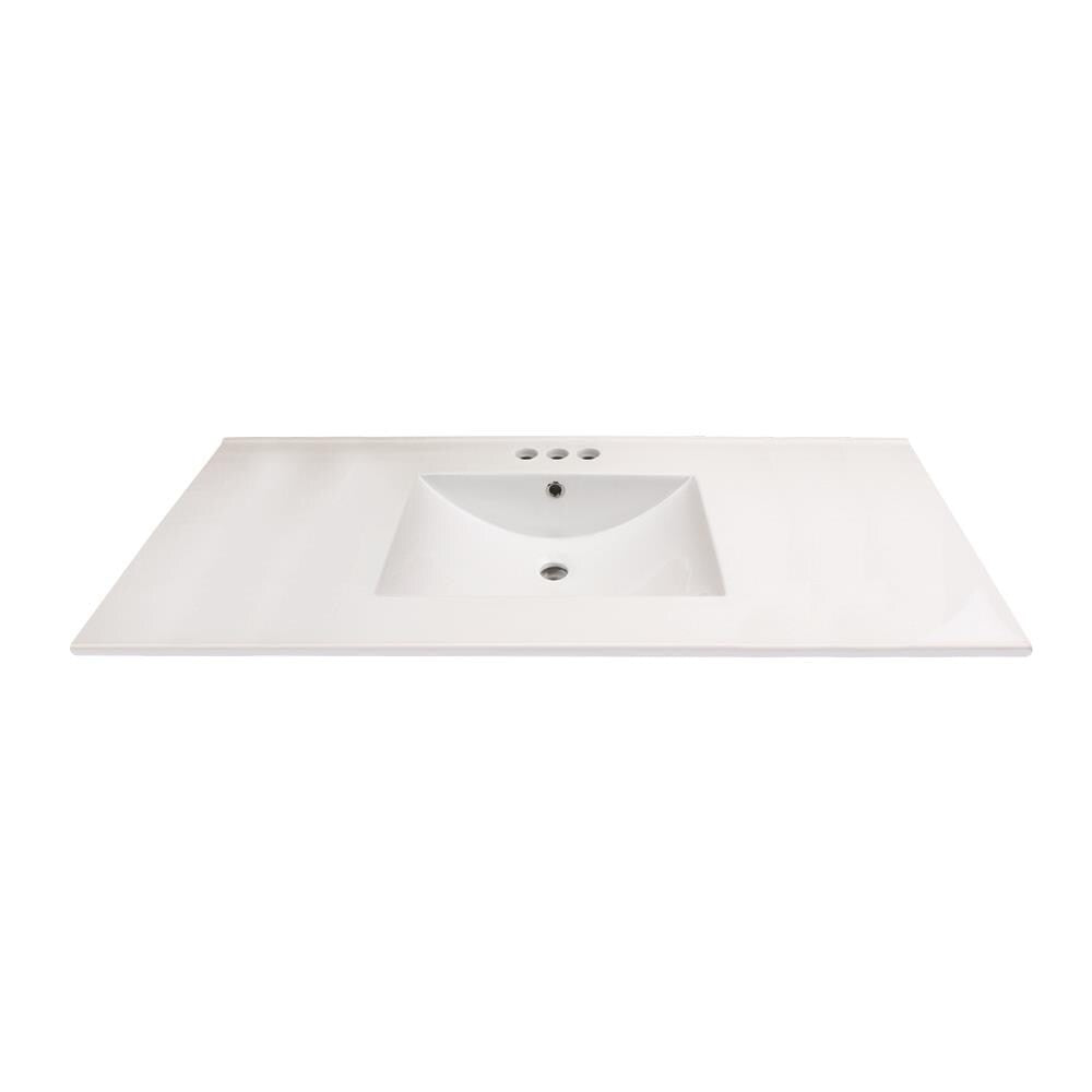 Transolid Juliette 49 in. W x 22 in. D Vitreous China Vanity Top in White, Single Sink, 4-in Centerset