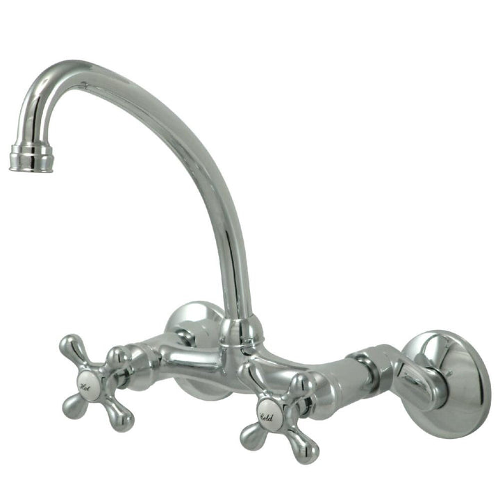 Elements of Design Chrome 2-Handle Wall-Mount High-Arc Kitchen Faucet