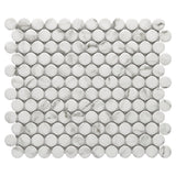 San Giorgio Carrara Catalina 1 in. Penny Porcelain Mosaic Tile - 12 x 12 Sheet