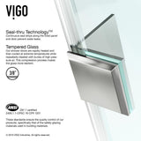 Monteray 36.125 x 79.25 in. Frameless Hinged Shower Door in Brushed Nickel with Clear Glass with Base - Super Arbor