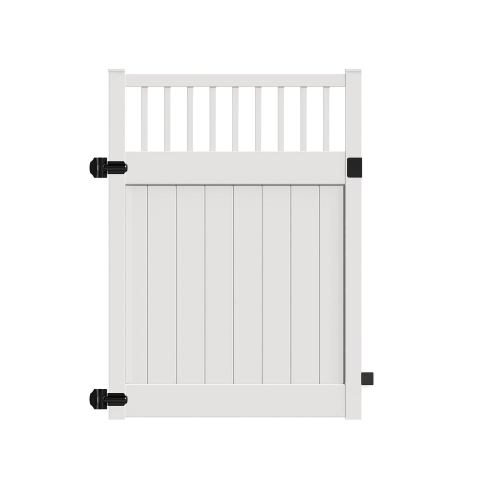 Freedom Portsmouth 6-ft H x 5-ft W White Vinyl Fence Gate Kit (Unassembled)