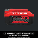 CRAFTSMAN V20 20-Volt Max Lithium-Ion Battery Pack, 4.0Ah, 2-Pack (CMCB204-2)