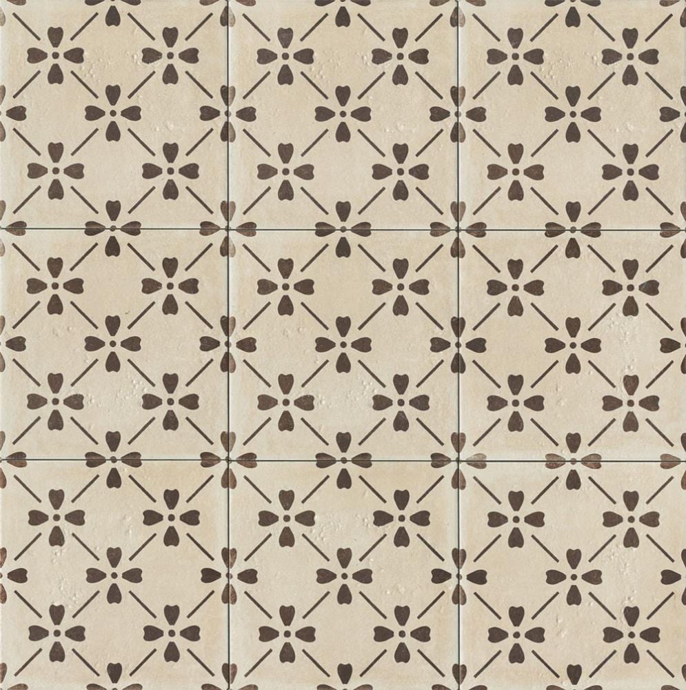 Bedrosians Palazzo Antique Cotto Bloom 12-in x 12-in Honed Porcelain Cement Look Floor and Wall Tile, 9.79-sq ft per Carton