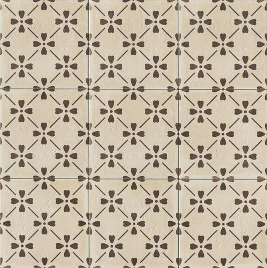 Bedrosians Palazzo Antique Cotto Bloom 12-in x 12-in Honed Porcelain Cement Look Floor and Wall Tile, 9.79-sq ft per Carton