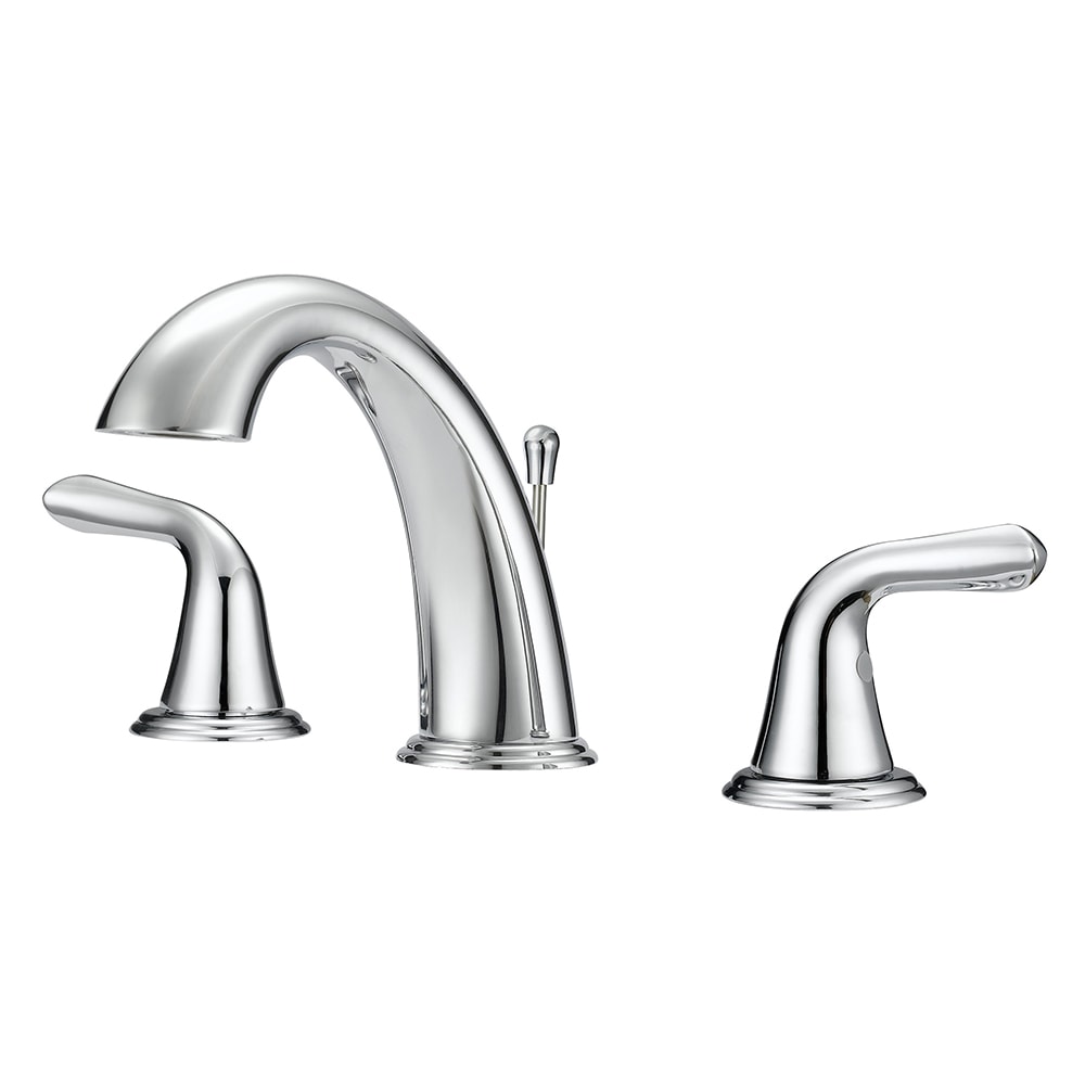 Project Source Dover Chrome 2‑Handle Widespread WaterSense Bathroom Sink Faucet with Drain