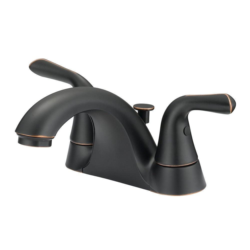 Project Source Dover Oil-Rubbed Bronze 2-Handle 4-in Centerset WaterSense Bathroom Sink Faucet with Drain