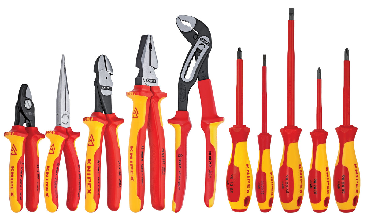 KNIPEX 10-Piece Insulated Household Electrical Tool Set, No Case