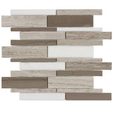 Elida Ceramica Stone Savvy Natural 12-in x 12-in Polished Marble Linear Mosaic Tile