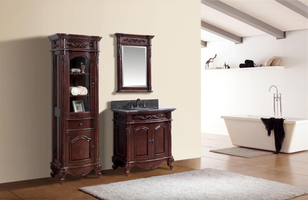 Avanity Provence 19.2-in W x 72-in H x 24-in D Antique Cherry Poplar Freestanding Linen Cabinet