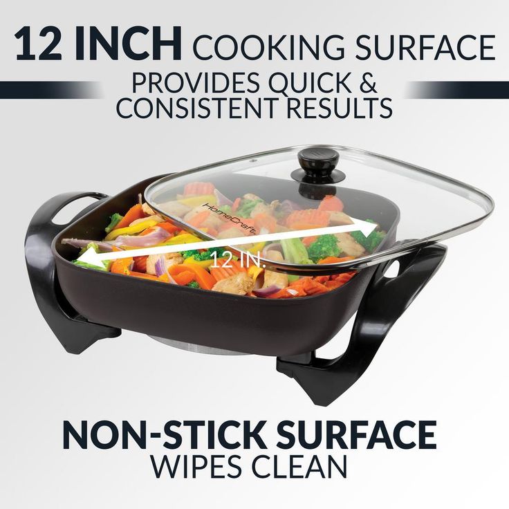 144 sq. in. Black Non-Stick Electric Skillet