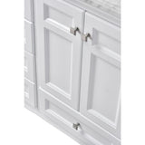 Luz 42 in. Single Bath Vanity in White with Marble Vanity Top in Carrara White with White basin - Super Arbor