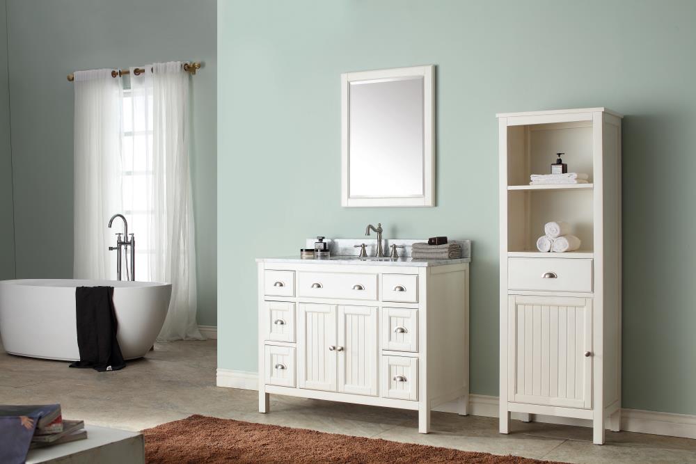 Avanity Hamilton 22-in W x 65-in H x 14.5-in D French White Poplar Freestanding Linen Cabinet