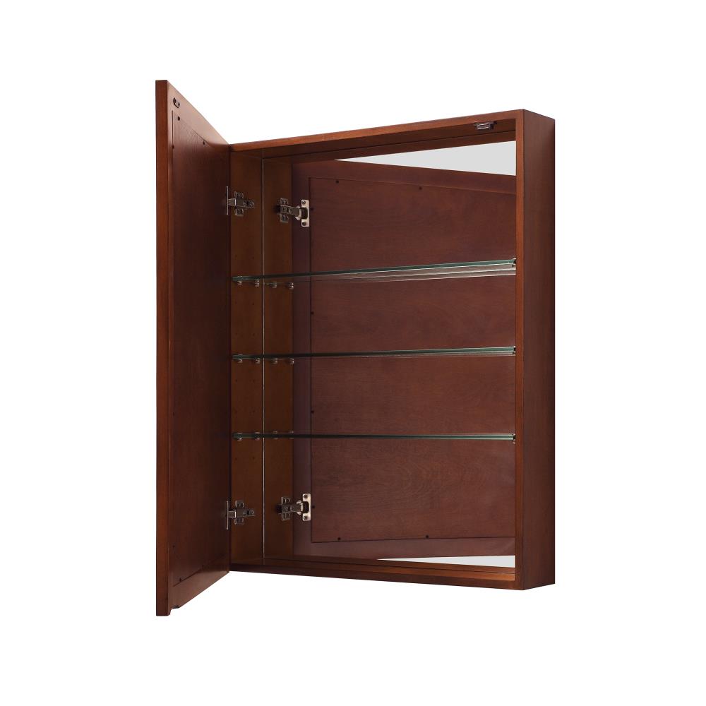 Avanity Madison 28-in x 36-in Surface Mount Tobacco Mirrored Soft Close Medicine Cabinet